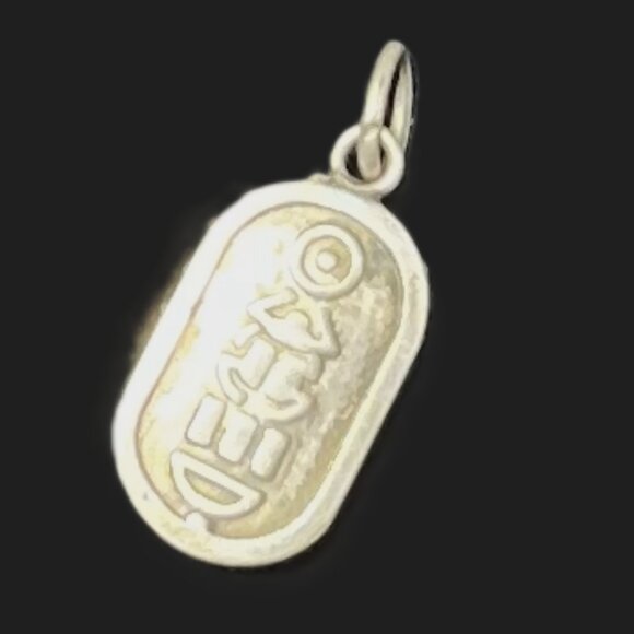 🆕Sterling Silver Egyptian Scarab Pendant w/ Hieroglyphics | 925 | 2.6g - Picture 4 of 4